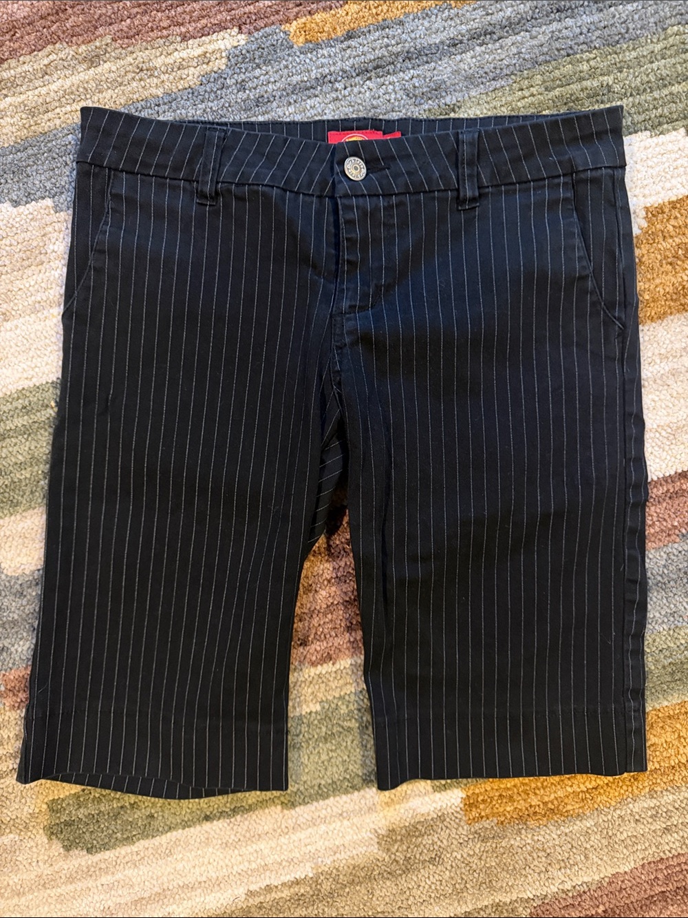 Dickies Black Pinstripe Women's Bermuda Shorts
